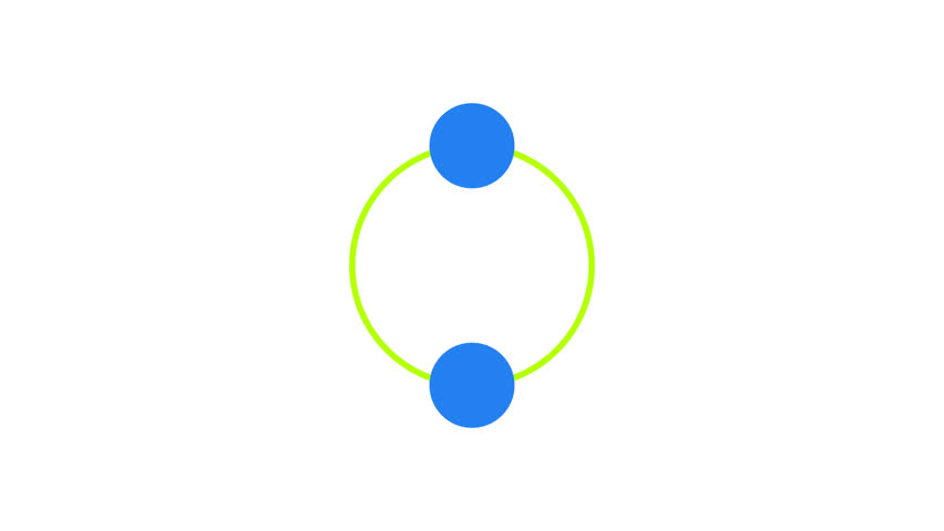 Dual blue dots rotating on green circle line loading icon animation. Animated loader isolated on white transparent. Web design component 4K video. Buffer, spinner, preloader. User interface element