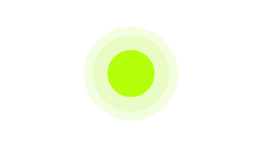 Pulsating green circle radiating outward loading icon animation. Animated loader isolated on white transparent. Web design component 4K video. Buffer, spinner, preloader. User interface element