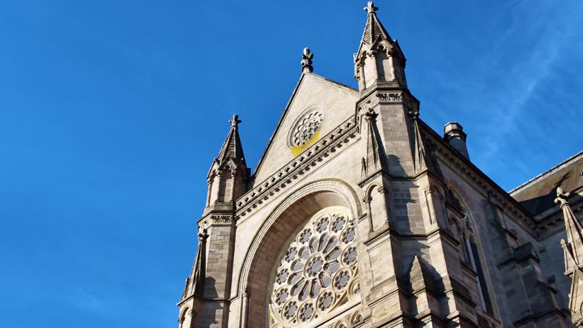 Basilica of Saint-Aubin in Notre-Dame de Bonne-Nouvelle, Rennes, France. Tilt-down