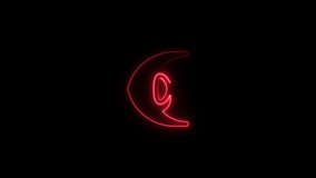 Red neon crescent moon icon on black background glowing - Powered by Shutterstock - Get 15% off with code: PIKWIZARD15