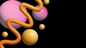 Floating golden ribbon with shiny spheres creating abstract elegant motion scene - Powered by Shutterstock - Get 15% off with code: PIKWIZARD15