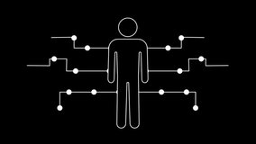 A digital human figure stands connected to branching circuit lines, expressing the deep relationship between people, technology, information flow, and modern digital systems - Powered by Shutterstock - Get 15% off with code: PIKWIZARD15