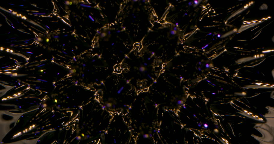 Stunning ferrofluid movement captured on black background, ideal for motion graphics and effects showcasing unique abstract patterns