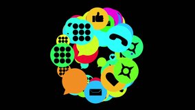 Fun vibrant social media communication bubble icons overlay animation - Powered by Shutterstock - Get 15% off with code: PIKWIZARD15