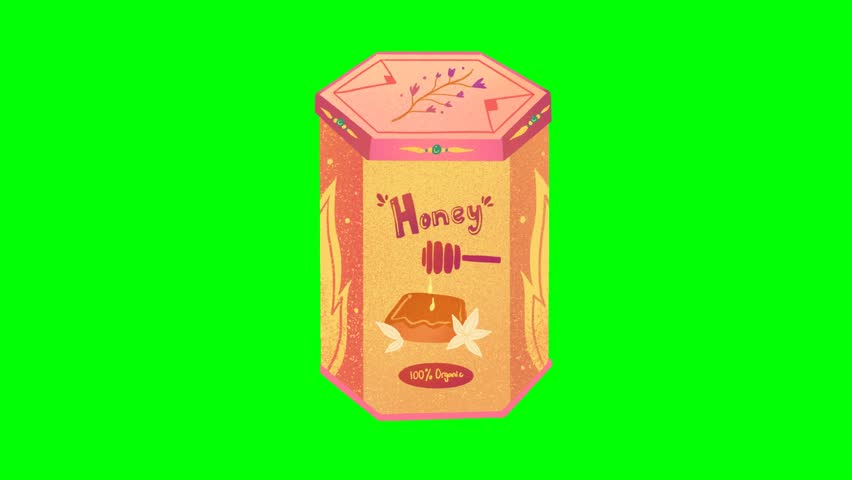 Animated Honey Organic Cookie Pack on Green Screen Realistic Snack Rotation for Food Branding and Ads