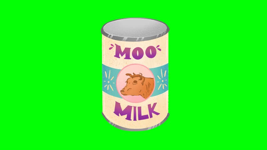 Animated Pure Cow Milk Bottle on Green Screen Realistic Dairy Product Rotation for Branding and Ads
