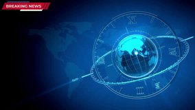 Animation of the words Breaking News written in white on blue banner on grey digital globe rotating with blue lines moving around, white dots on grey background. Global technology media - Powered by Shutterstock - Get 15% off with code: PIKWIZARD15