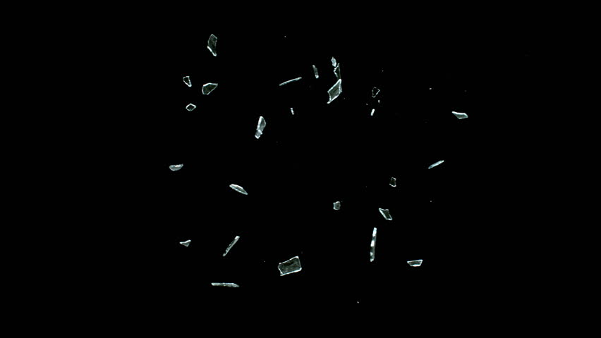 Super Slow Motion Shot of Breaking Real Glass at 1000 fps . Isolated on Black Background