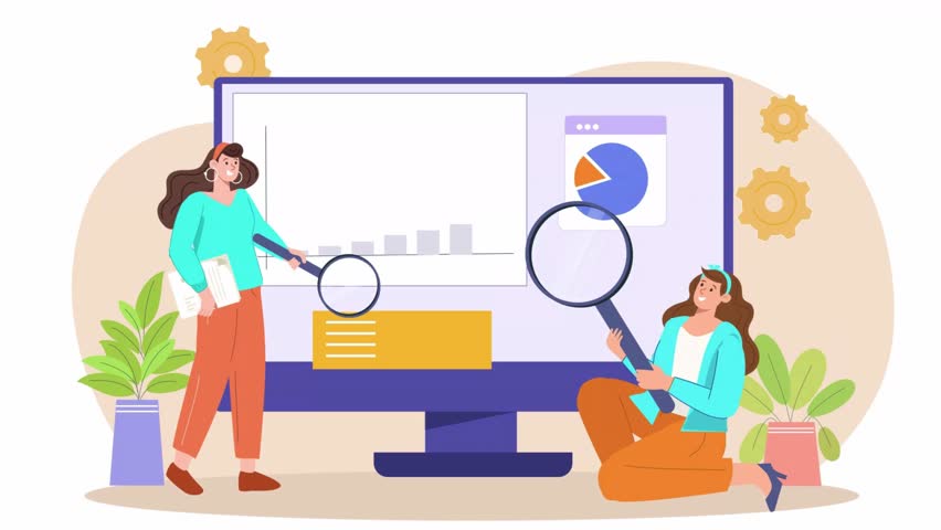 data analysis 2d flat character design Animation Scene
 - Powered by Shutterstock - Get 15% off with code: PIKWIZARD15