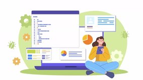 female developer testing software Animation Scene

 - Powered by Shutterstock - Get 15% off with code: PIKWIZARD15