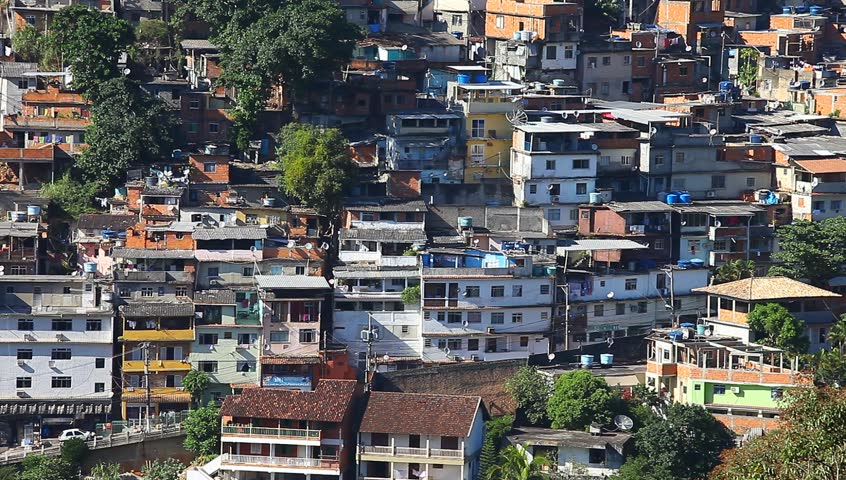 Favela, Rio de Janeiro aerial 