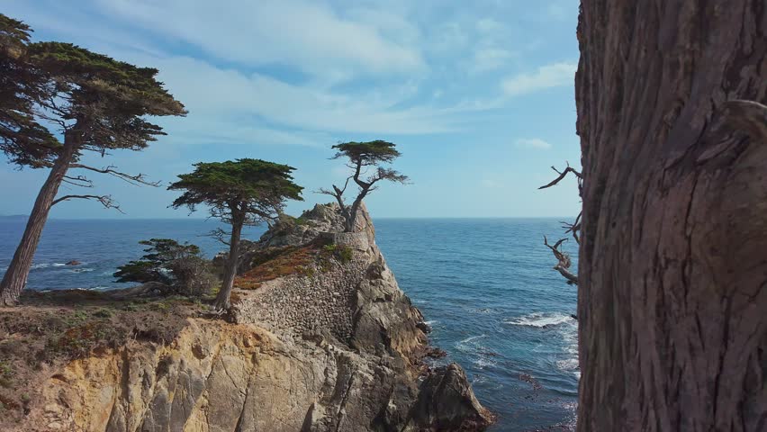 Garrapata Beach Big Sur California USA video footage of powerful Pacific Ocean waves crashing onto sandy shore with dramatic surf and coastal scenery