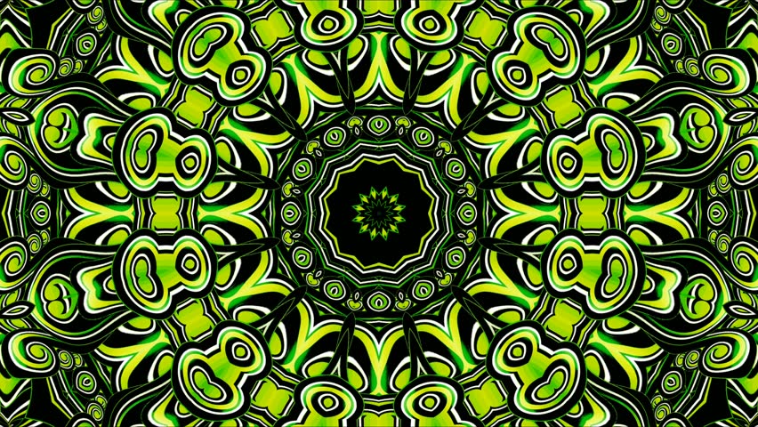Dynamic Psychedelic Green Yellow Flower Mandala Motion Neon Symmetry Loop Animation - Powered by Shutterstock - Get 15% off with code: PIKWIZARD15