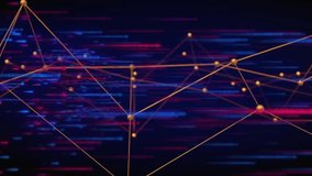 With neon streaks sliding left-to-right, gold nodes and lines shifting into peaks visualizing data. Mesh, network, lattice, abstract, futuristic, motion, blue - Powered by Shutterstock - Get 15% off with code: PIKWIZARD15