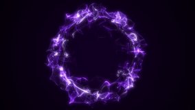 Purple neon fibers create a rotating energy vortex ring. Seamless loop with dynamic glowing motion and deep futuristic flow. - Powered by Shutterstock - Get 15% off with code: PIKWIZARD15