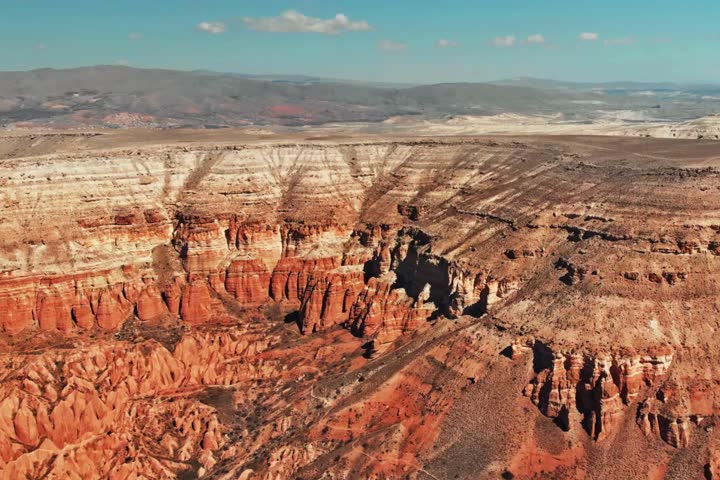 Amazing 4k aerial view of Cappadocia, Turkey