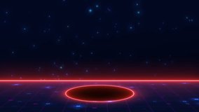 Futuristic Holographic Question Mark Spinning On Retro Grid Stage. Digital Inquiry Concept In Sci-fi Cyberpunk Space With Neon Lights And Stars. Futuristic Blue Neon Question Mark Rotating In Digital - Powered by Shutterstock - Get 15% off with code: PIKWIZARD15