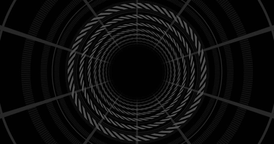 Timeline scrub starting, red globe shifting and pulsing while rings rotating, showing timeline data. Planet, tunnel, circles, visualization, infographic, chronology, labels