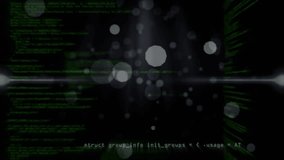 Camera shifting green code converging orbs gathering glowing code window centering showing focus. Monospace, matrix, neon, glow, abstract, digital, bokeh - Powered by Shutterstock - Get 15% off with code: PIKWIZARD15