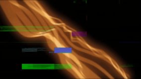 Orange ribbon glowing entering top-left sliding diagonally as colored bars crossing showing motion. Abstract, digital, glow, wave, rectangle, neon, spectrum - Powered by Shutterstock - Get 15% off with code: PIKWIZARD15