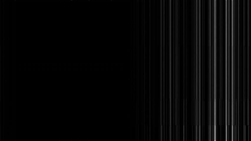 Frame starting right stripe showing widening, RGB shifting, speckle fading, indicating sensor fault. Artifact, noise, banding, scanline, display, grayscale, pattern