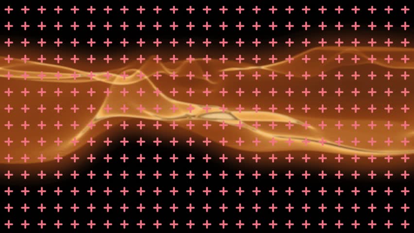 On play orange ribbon undulating and shifting to show waveform shift, pink plus-grid fixed. Neon, waveform, motion, abstract, glow, futuristic, overlay - Powered by Shutterstock - Get 15% off with code: PIKWIZARD15