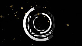 Rings appearing HUD rotating and scanning, green mesh emerging, gold stars drifting showing scan. Abstract, futuristic, neon, polygonal, network, motion, digital - Powered by Shutterstock - Get 15% off with code: PIKWIZARD15