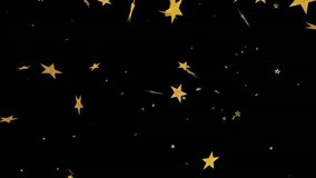 Gold stars drifting from sides initiating two purple ribbons waving and creating starfield. Celestial, abstract, motion, cosmic, sparkle, glow, waves - Powered by Shutterstock - Get 15% off with code: PIKWIZARD15