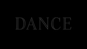 On animation start glowing teal word DANCE emitting snowflake particles, drifting to create depth. Neon, typography, titlecard, centered, backdrop, parallax, flakes - Powered by Shutterstock - Get 15% off with code: PIKWIZARD15