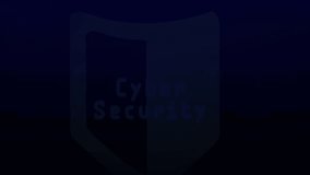 Shield fading in, rings pulsing, globe forming, beam sweeping, visualizing Cyber Security flow. Hud, interface, data, digital, network, neon, blue - Powered by Shutterstock - Get 15% off with code: PIKWIZARD15