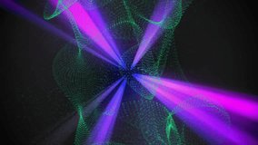 Central vortex pulsing, ribbons sweeping pulling dotted mesh into twisting column showing hue flow. Spiral, beams, light, particles, color, gradient, motion - Powered by Shutterstock - Get 15% off with code: PIKWIZARD15