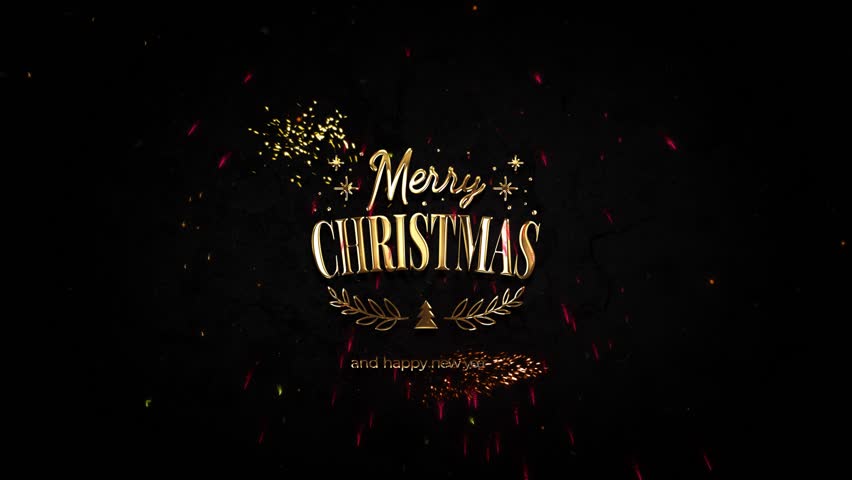 Merry Christmas Golden Spark Animation