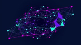 Seamless 3D plexus vortex of lines, dots and polygons transforming and rotating on a dark tech background - Powered by Shutterstock - Get 15% off with code: PIKWIZARD15