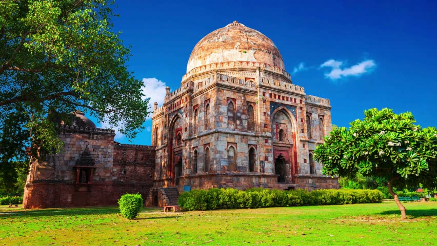 Lodhi Gardens - New Delhi, India. The park spreads over 90 acres (360,000 m2), it contains Mohammed Shah