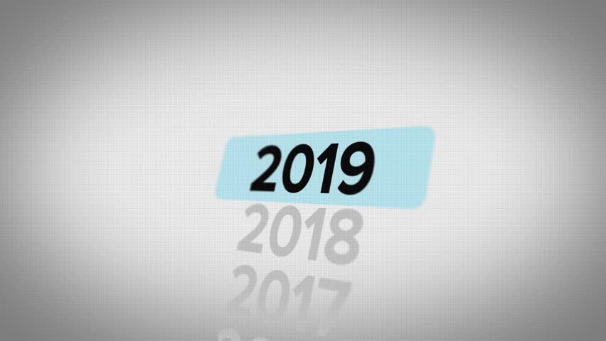 Perspective screenshot of years counting backward from 2019 to 1961, illustrating time, history, chronology, and retrospective concepts.