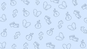 Pattern of money symbols cards hearts and moneybags. Suitable for financial marketing materials, business presentations, and gambling related content. - Powered by Shutterstock - Get 15% off with code: PIKWIZARD15
