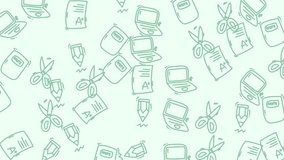 animated education icon seamless pattern Background with school supplies doodles for educational material, backtoschool designs, stationery branding, classroom decorations, and academic projects. - Powered by Shutterstock - Get 15% off with code: PIKWIZARD15