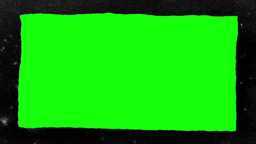 Abstract monochromatic animation of square grunge photocopy paper frame on green chroma key background. Black background. 4K Backdrop Overlay seamless loop. Slideshow.