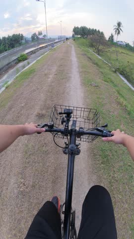 First-Person View of Biking on a Path