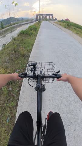 First-Person View of Biking on Path