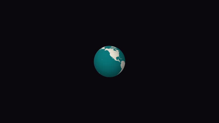 South Africa map. Animated zoom into the country on the Globe in Teal Pale Mint color palette. Country logo animation. Map with meridians, parallels. Amazing video.