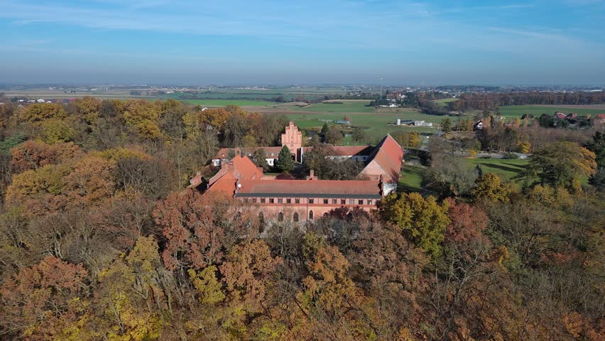 Medieval castle of the Teutonic Order in the village of Zamek Bierzgłowski, Poland.