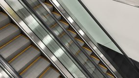 Two escalators moving in different directions. Neutral gray background with moving modern staircases. Ascending and descending using an escalator - Powered by Shutterstock - Get 15% off with code: PIKWIZARD15