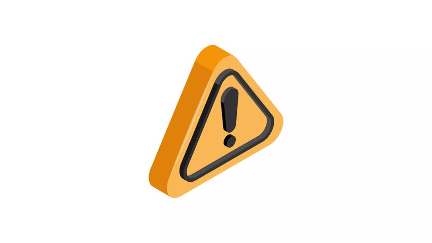 Grab this isometric icon animation of waring sign in modern style