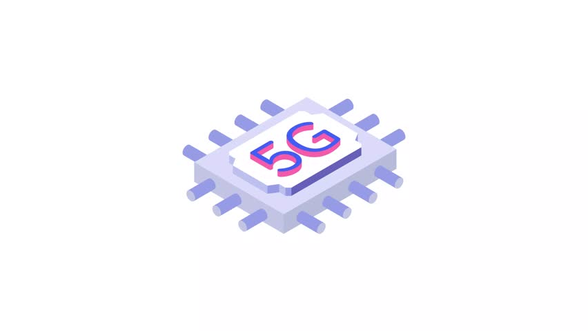 5G microchip isometric icon animation, advanced technology and high speed wireless connectivity - Powered by Shutterstock - Get 15% off with code: PIKWIZARD15