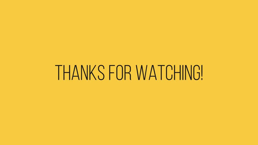A clean yellow outro with the text “Thanks for Watching!”, followed by Like, Comment, and Subscribe animation. Perfect for video outros, end screens, and content creator closing slides.