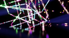 Abstract Colorful Neon Beaded Lines Reflecting on Floor VJ Loop. 3D Illustration - Powered by Shutterstock - Get 15% off with code: PIKWIZARD15