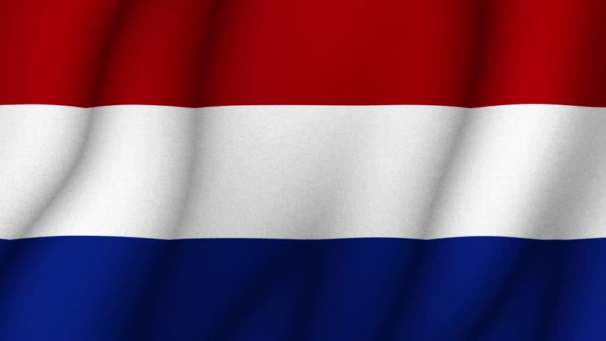 Holland flag fluttering in the wind. Politics and business concept.