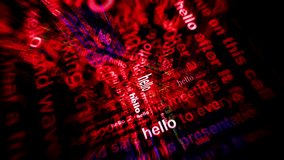 Hello greeting headline news titles across media. Abstract concept displays loop. Flight between screens with glitch effect seamless looped 3d. - Powered by Shutterstock - Get 15% off with code: PIKWIZARD15