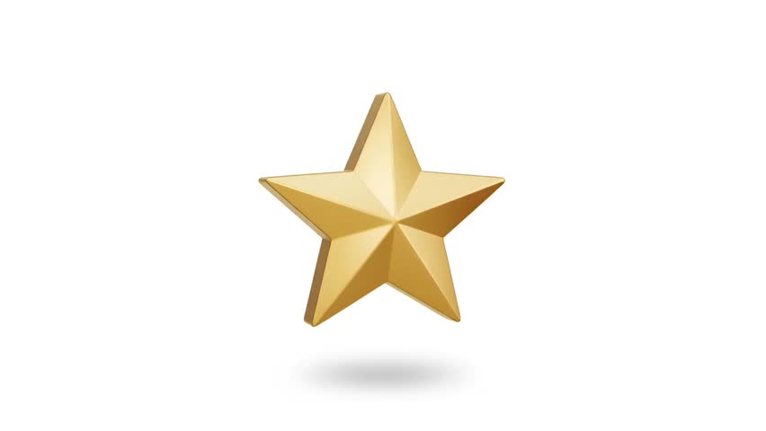 A metallic 3D golden star symbol perfect for holiday branding, Christmas decorations, and festive visuals.